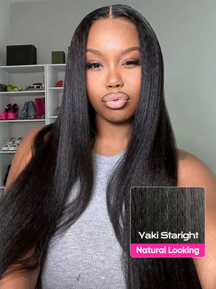 Onimehair™ Pre-bleached Onimehair Straight Hair Wear Go Glueless Wig 13x4 Pre-cut HD Lace Pre-plucked
