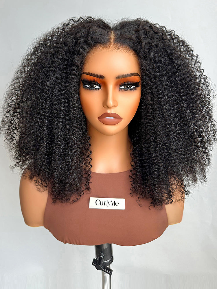 Onimehair™ Pre-bleached Wear Go Afro onimehair Curly 13x4 Pre-cut HD Lace Glueless Wig Pre-plucked