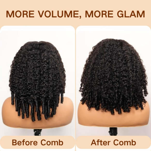 Onimehair™ Burmese Curly Spiral Curls End Glueless 13x6 Lace Wig Flexible Fit Drawstring Put On And Go Natural Hairline