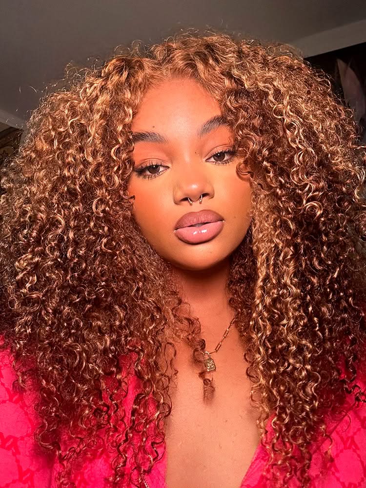 Onimehair™ Wear Go Glueless Highlights Ombre Hair Pre-cut HD Lace onimehair Curly Wig - Onime Hair