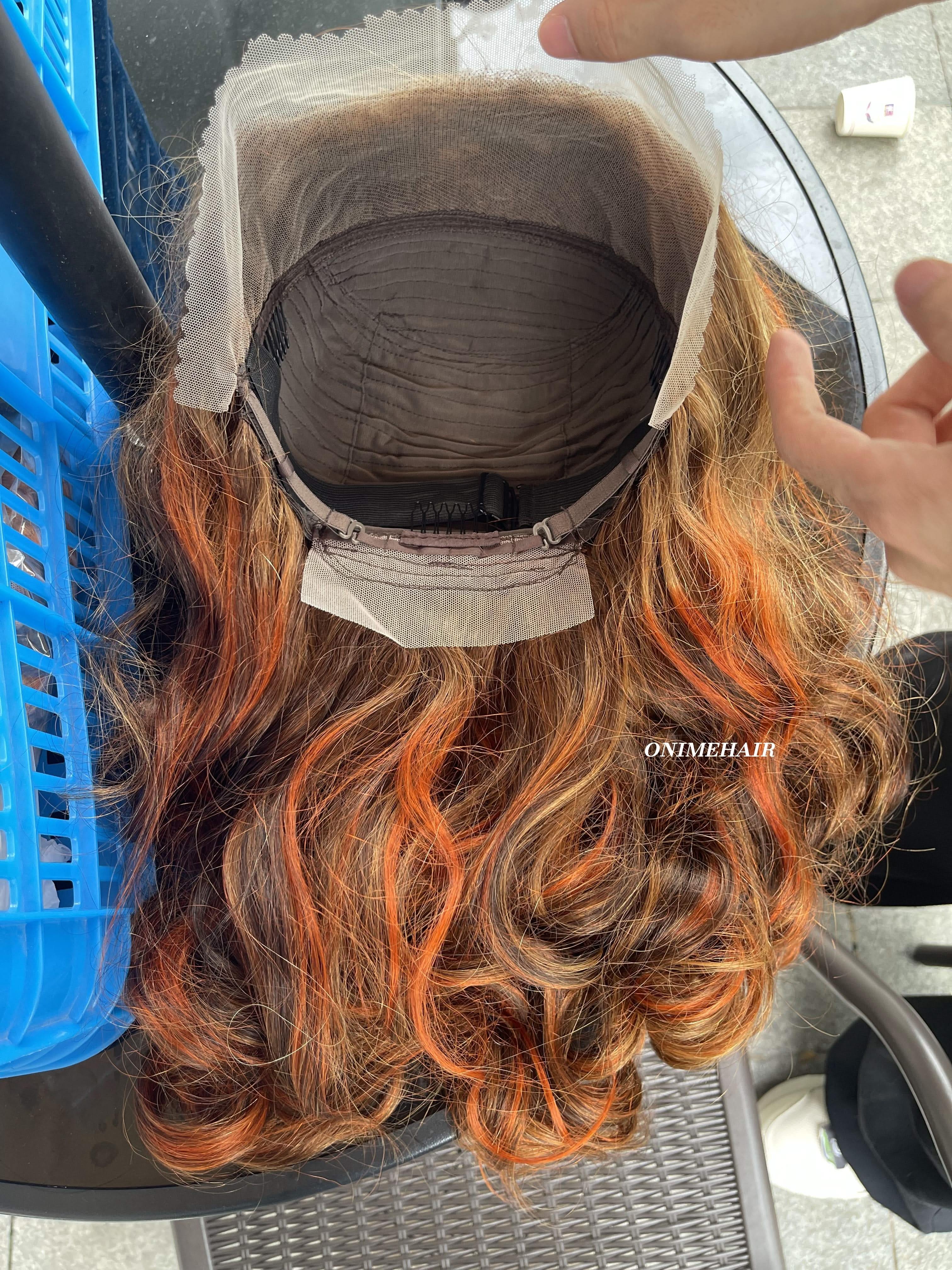 #4/30/350 Rose Wavy Frontal Transparent 13X4  Lace - Onime Hair