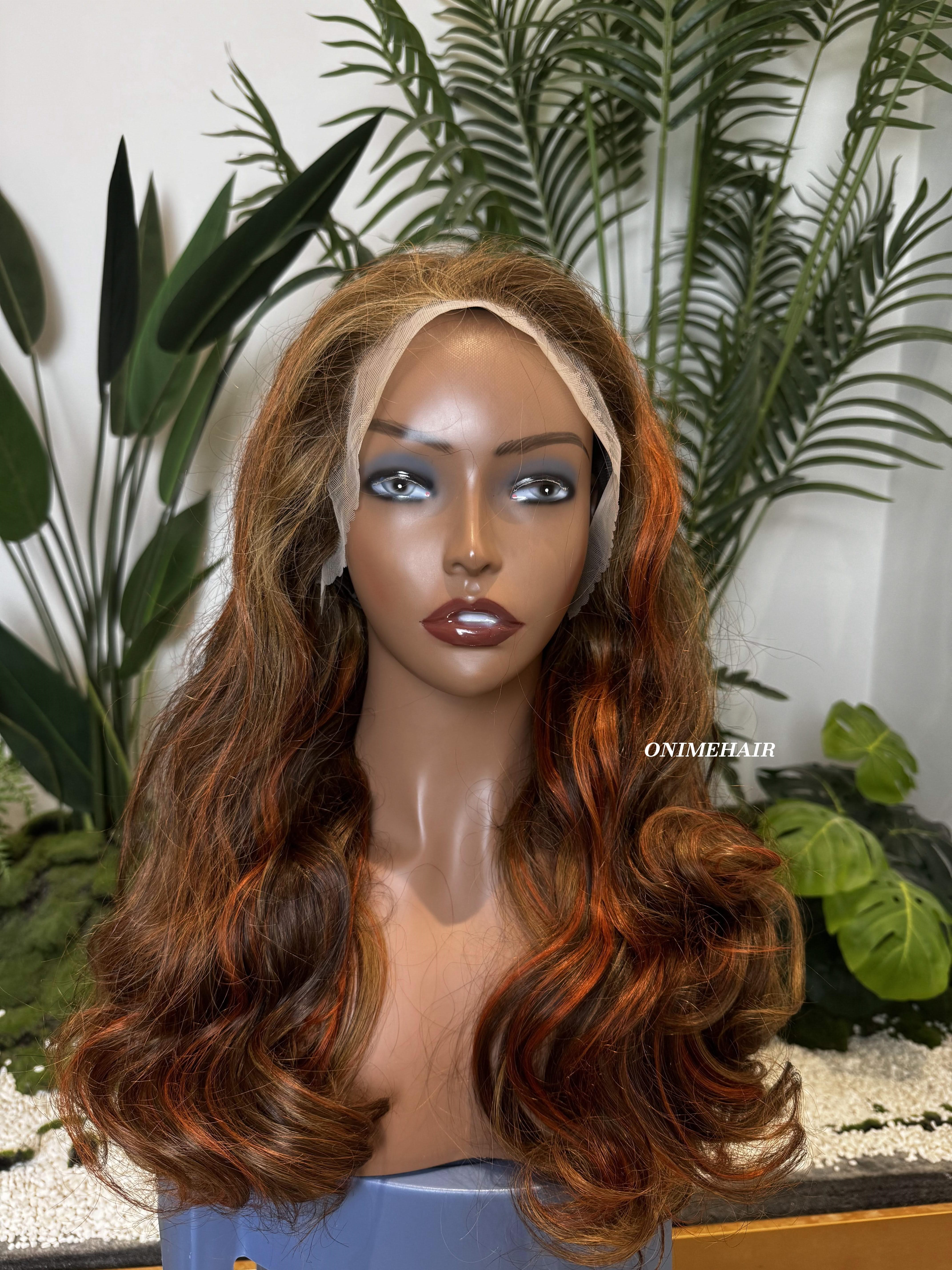 #4/30/350 Rose Wavy Frontal Transparent 13X4  Lace - Onime Hair