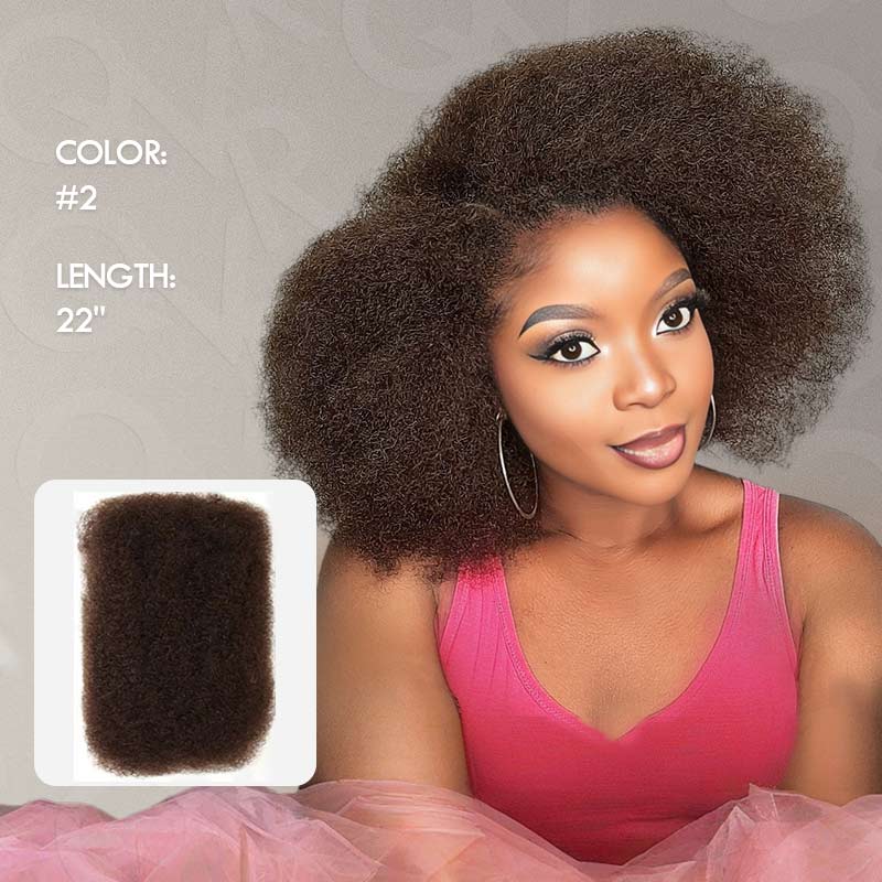Onimehair™ Dark Orange Afro Kinky Bulk Hair Extensions For Braiding Dreadlock Human Hair