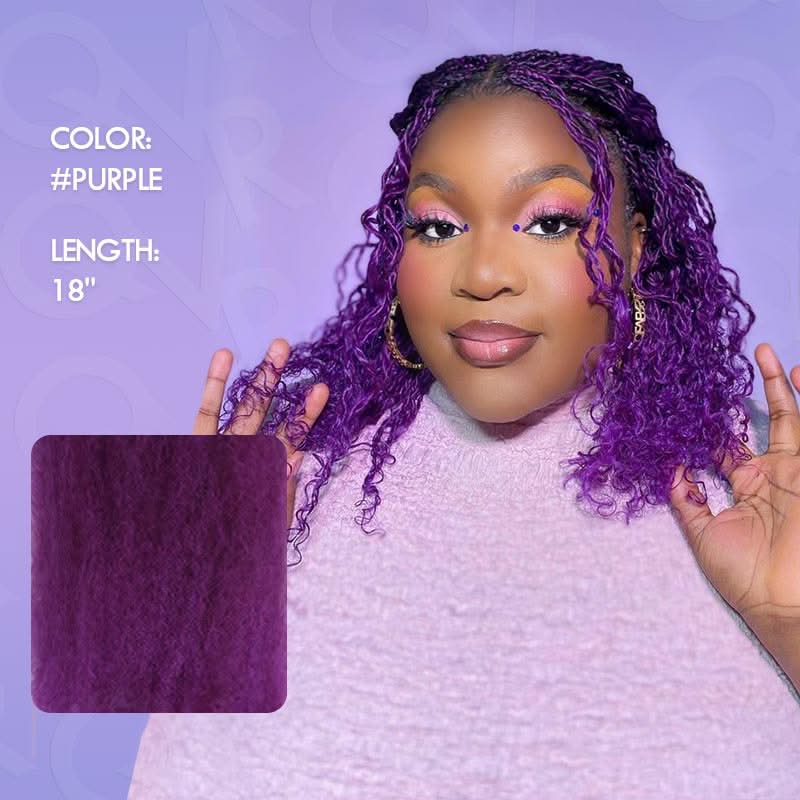 Onimehair™ New Purple Color Afro Kinky Bulk Human Hair For Braiding DreadLock - Onime Hair