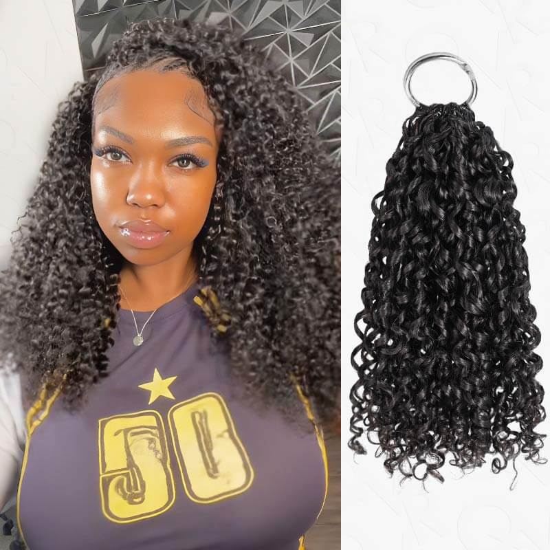 Onime Burmese Curly Crochet Hair Natural Black Machine Made Feather Crochet Human Hair Extension