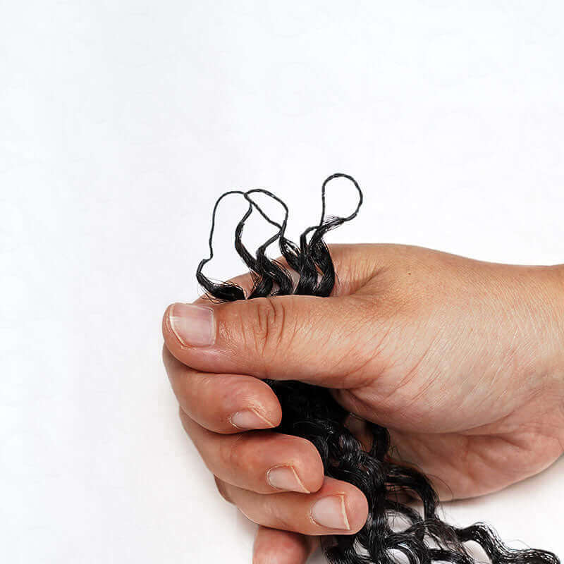 Onime Burmese Curly Crochet Hair Natural Black Machine Made Feather Crochet Human Hair Extension