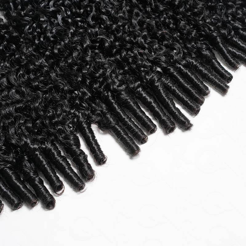 Onime Burmese Curly Crochet Hair Natural Black Machine Made Feather Crochet Human Hair Extension