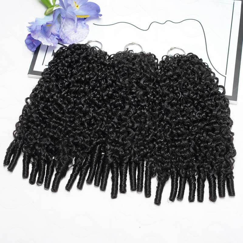 Onime Burmese Curly Crochet Hair Natural Black Machine Made Feather Crochet Human Hair Extension