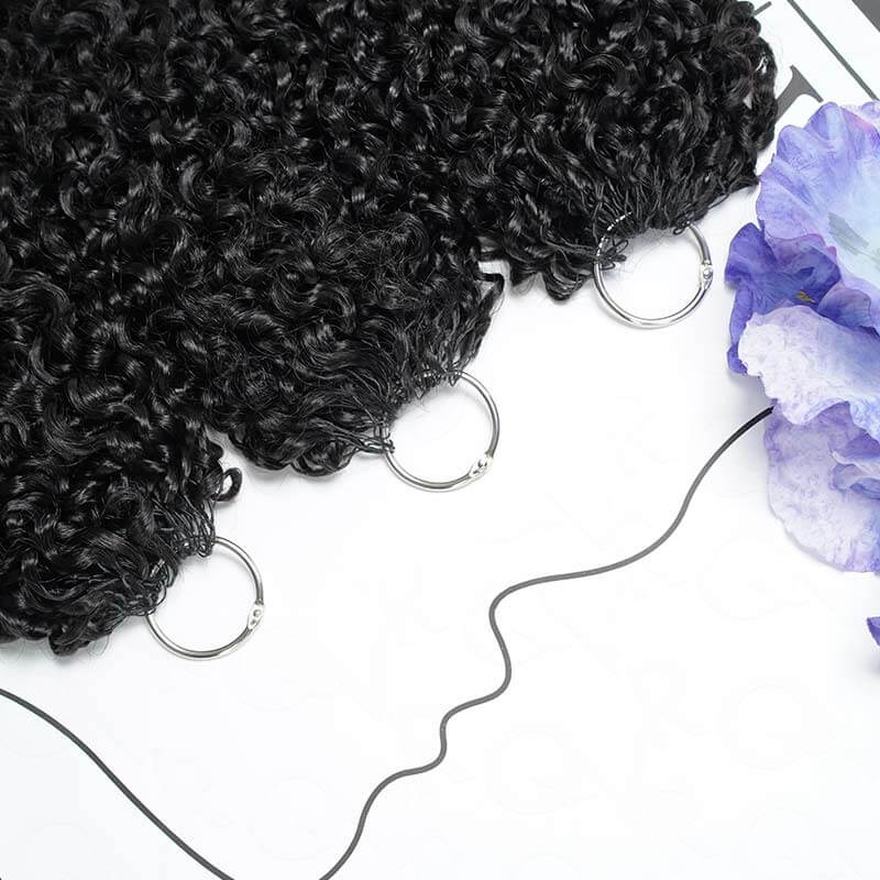 Onime Burmese Curly Crochet Hair Natural Black Machine Made Feather Crochet Human Hair Extension