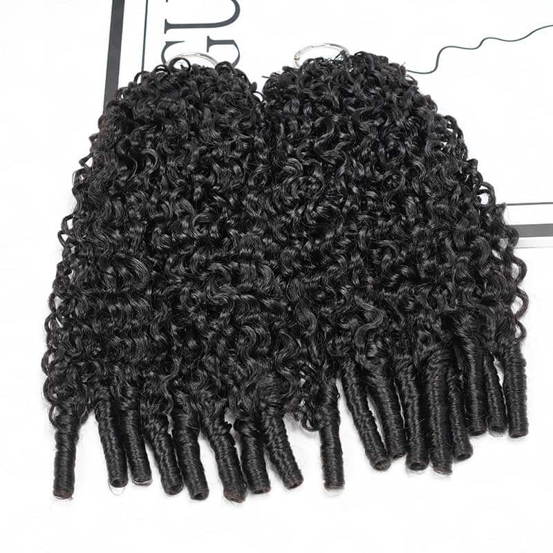 Onime Burmese Curly Crochet Hair Natural Black Machine Made Feather Crochet Human Hair Extension