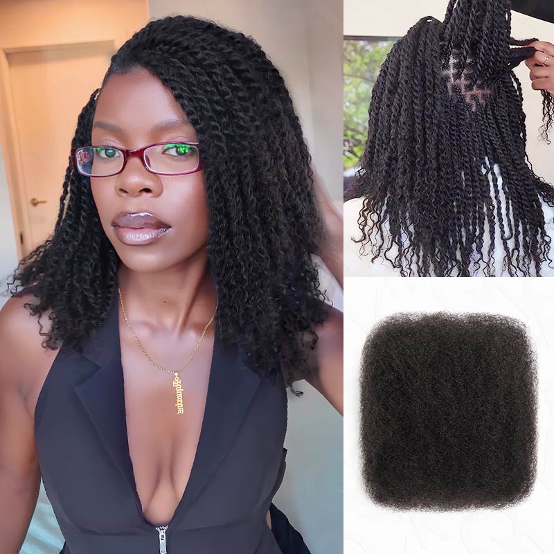 Onimehair™ No Short Hair Upgraded Afro Kinky Bulk Human Hair for Braiding & Mini Twists