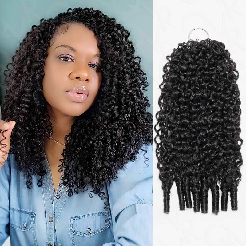 Onime Burmese Curly Crochet Hair Natural Black Machine Made Feather Crochet Human Hair Extension