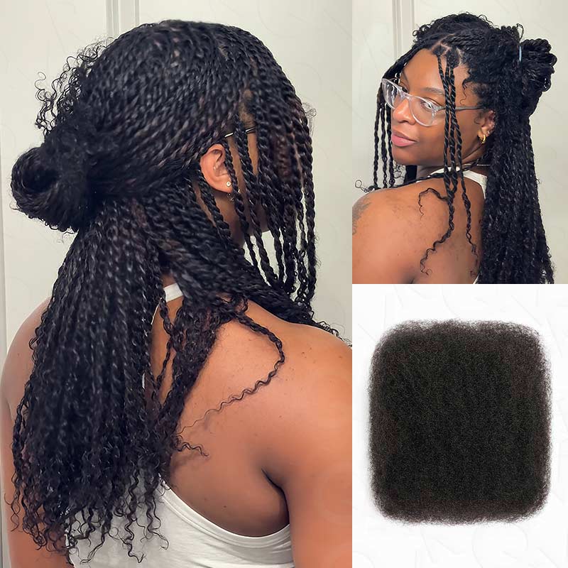 Onimehair™ No Short Hair Upgraded Afro Kinky Bulk Human Hair for Braiding & Mini Twists