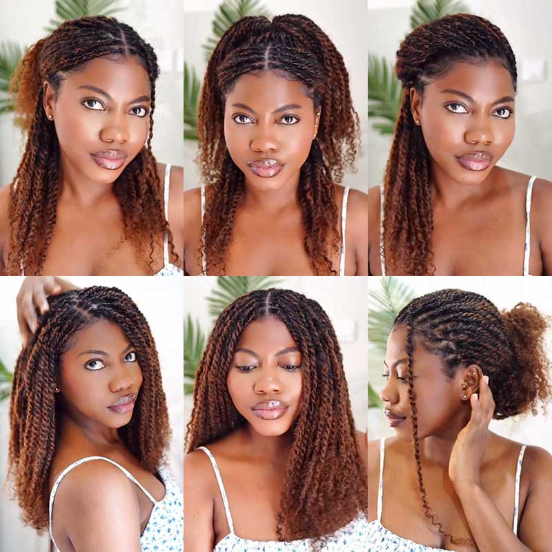 Onimehair™ Mixed Color #4/30 Afro Kinky Bulk Highlights #27/30 Human Hair - Onime Hair