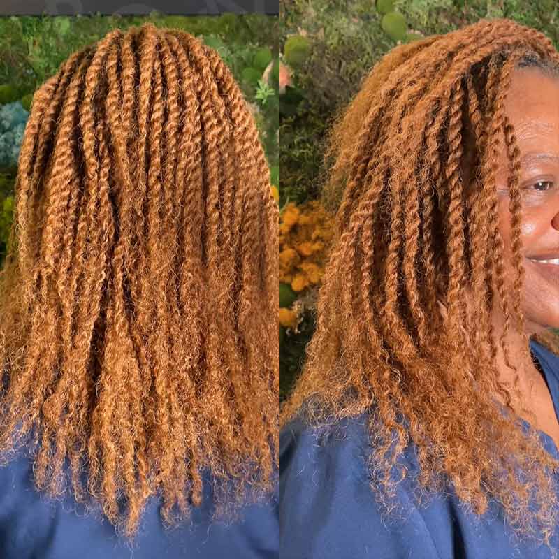 Onimehair™ Affordable Afro Kinky Bulk Human Hair Auburn Color For Braiding DreadLock