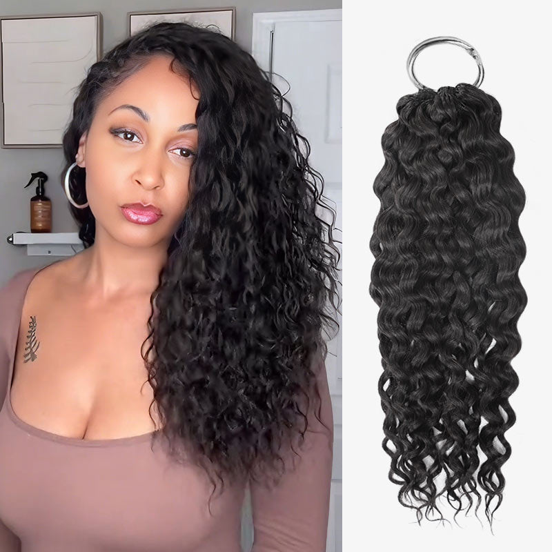 Onime Burmese Curly Crochet Hair Natural Black Machine Made Feather Crochet Human Hair Extension