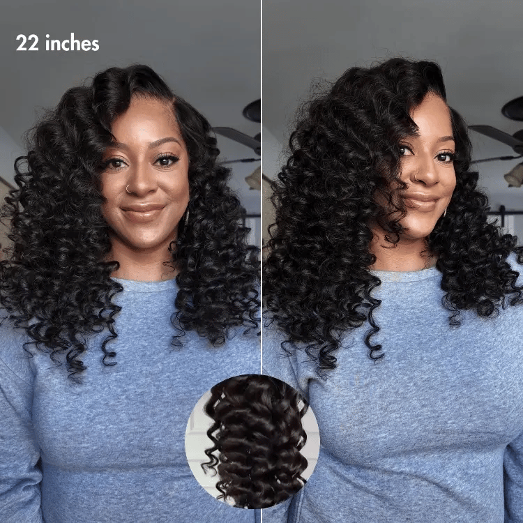 Onimehair™ All-Day Comfort™ Wig 180% Density Bouncy Wand Curly 7x6 Closure HD Glueless Wig Pre-Cut Lace