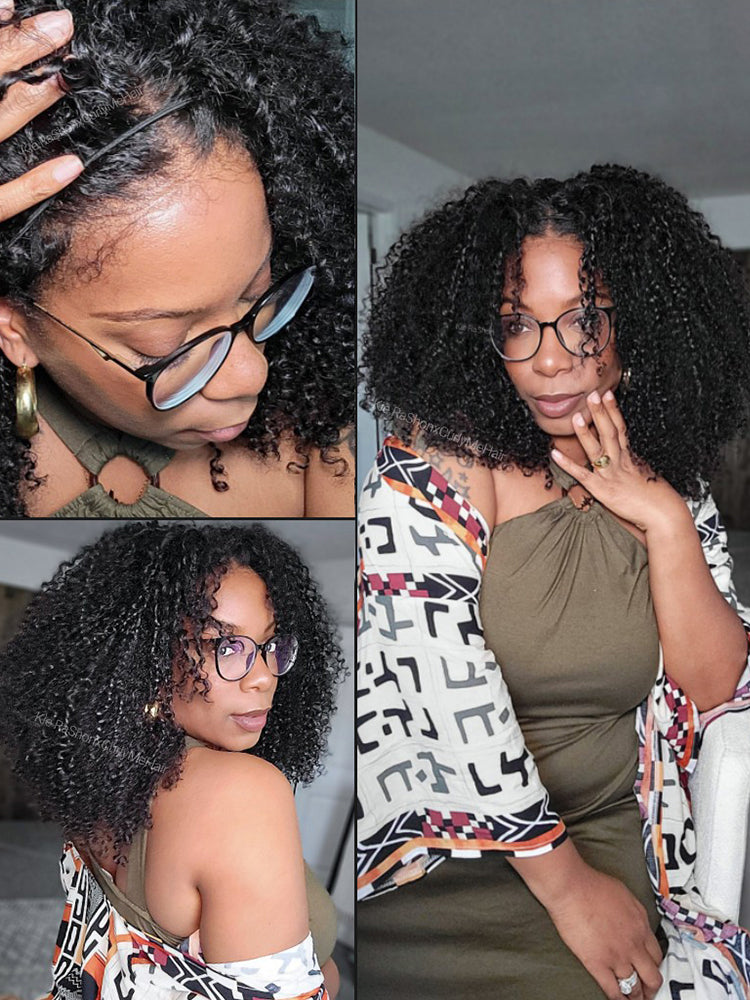 Onimehair™ Pre-style Finger Coily 250% Thick Curls Wear Go Glueless Wig 6x4 Pre-cut HD Lace Wig Pre-plucked