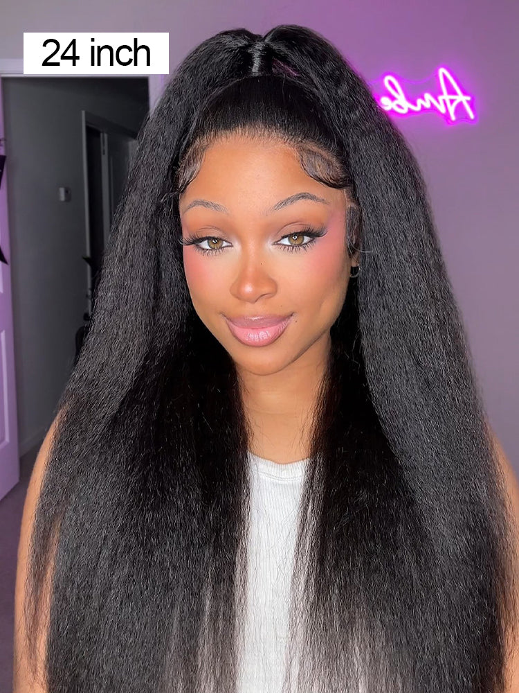 Onimehair™ Pre-bleached onimehair Straight Hair Wear Go Glueless Wig 7x5 Pre-cut HD Lace Pre-plucked