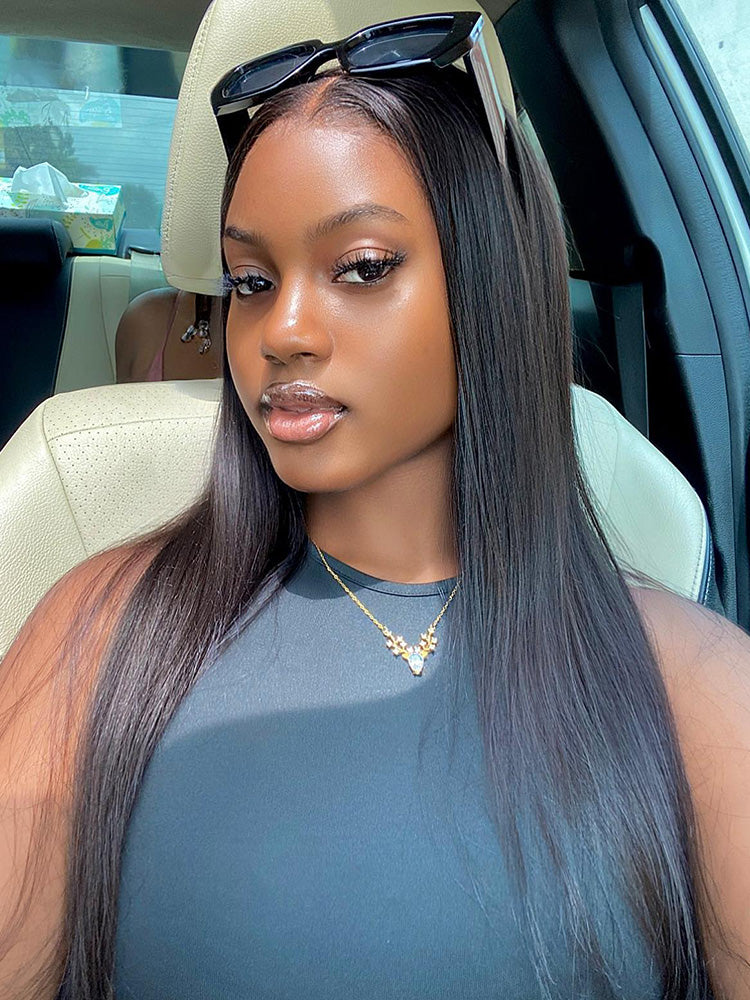 Onimehair™ Pre-bleached 13x4 Swiss HD Lace/Transparent Lace Wigs Straight Long Hair Lace Front Wigs