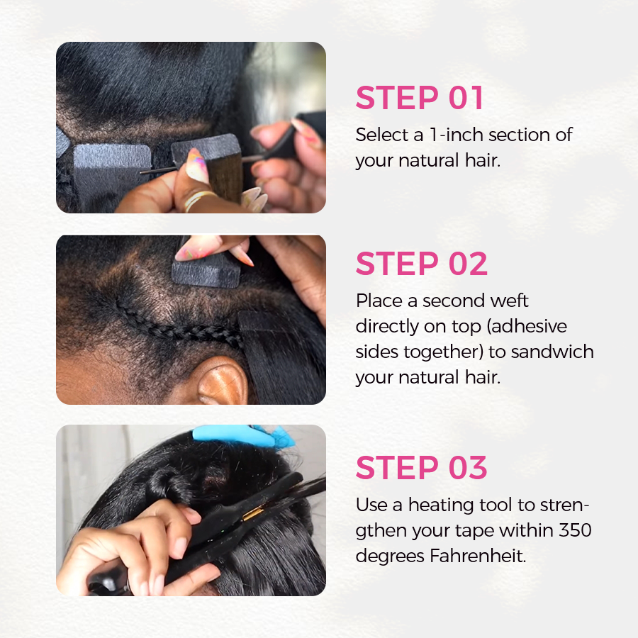 Lashey Seamless Tape in Hair Extensions Kinky Straight Virgin Human Hair