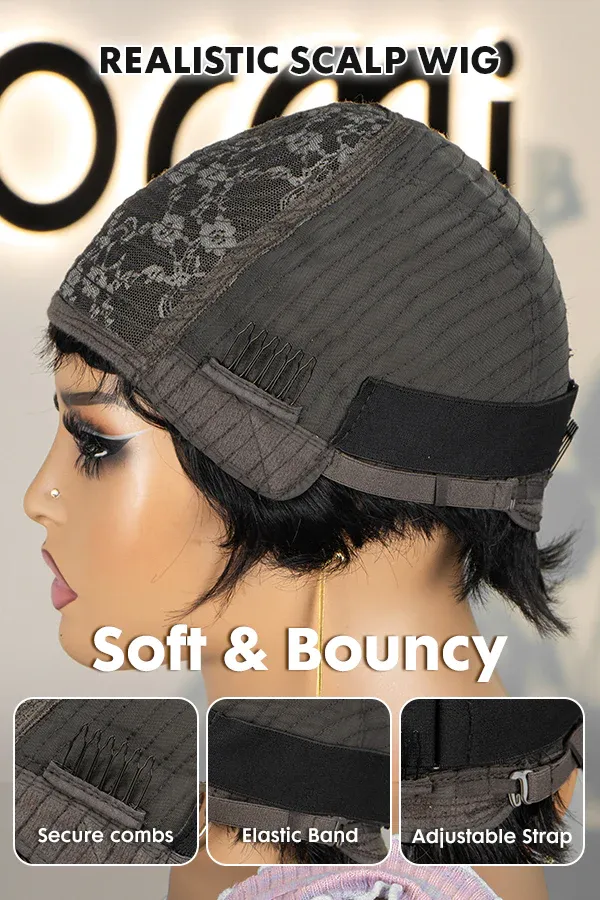 Onime Throw On & Go with Bangs Wig Pixie Cut Wig