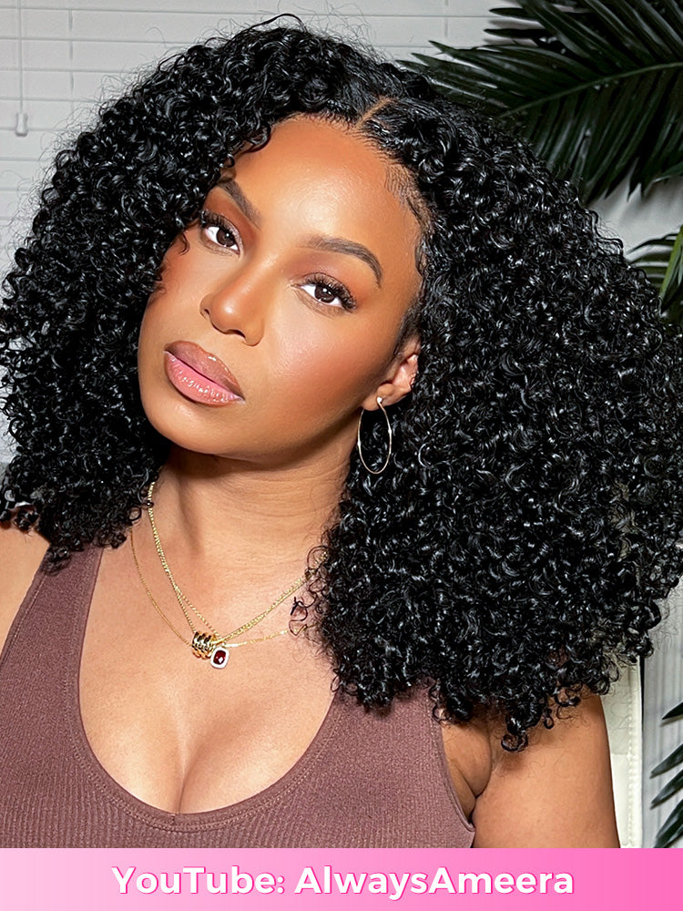 Onimehair™ Pre-style Finger Coily 250% Thick Curls Wear Go Glueless Wig 6x4 Pre-cut HD Lace Wig Pre-plucked