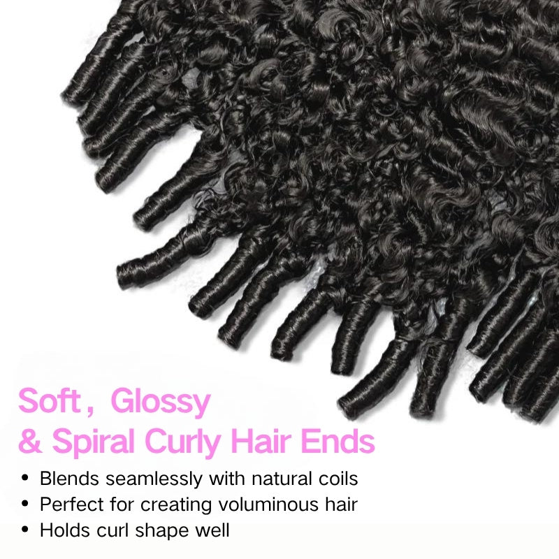 Onimehair™ Burmese Curly Spiral Curls End Glueless 13x6 Lace Wig Flexible Fit Drawstring Put On And Go Natural Hairline