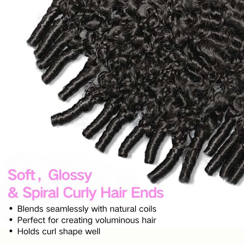 Onimehair™ Burmese Curly Spiral Curls End Glueless 13x6 Lace Wig Flexible Fit Drawstring Put On And Go Natural Hairline