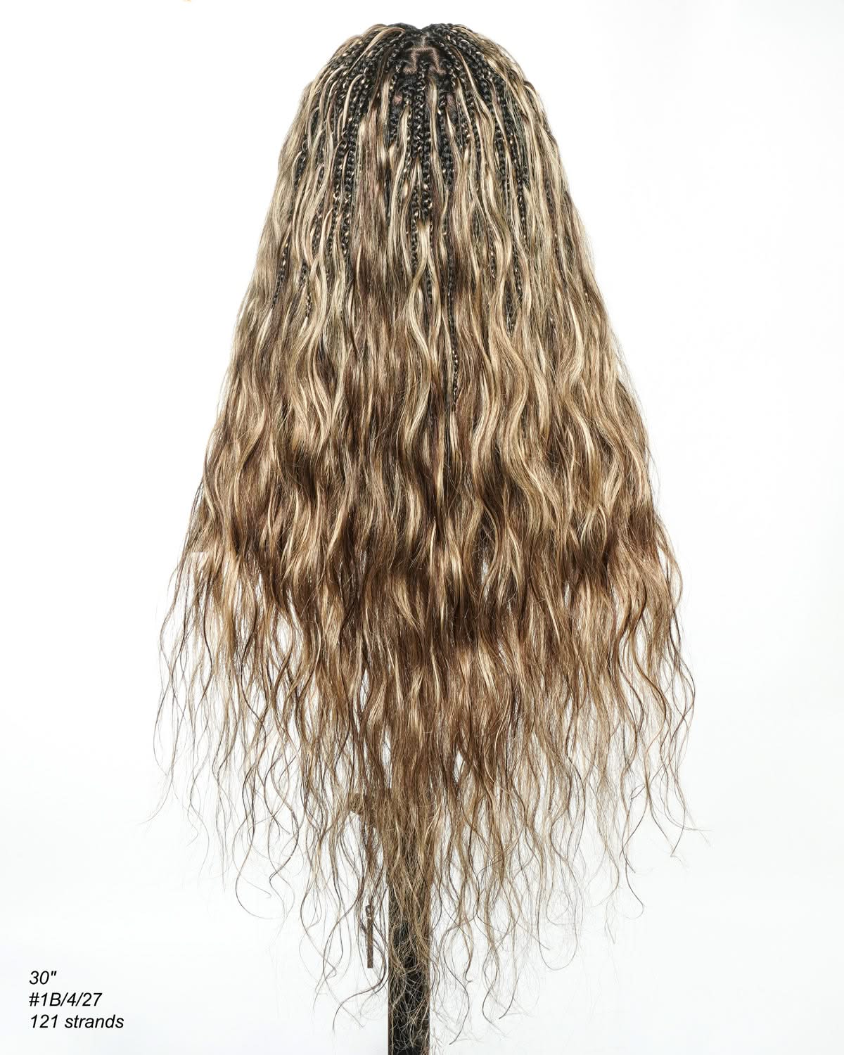 Michelle -  Salon-Style Braided Wig Bora Bora Human Hair Body Wave Pre Bleached Swiss HD Full Lace Boho Box Braids - Onime Hair