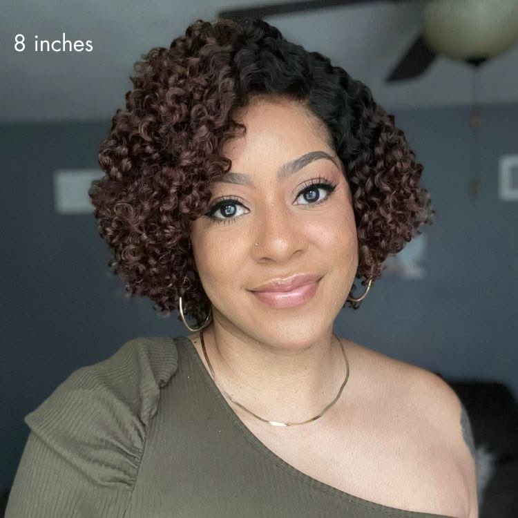 New Customers Only | Trendy Short Cut Curly Minimalist HD Lace Glueless Side Part Wig 100% Human Hair Pre-Cut Lace - Onime Hair