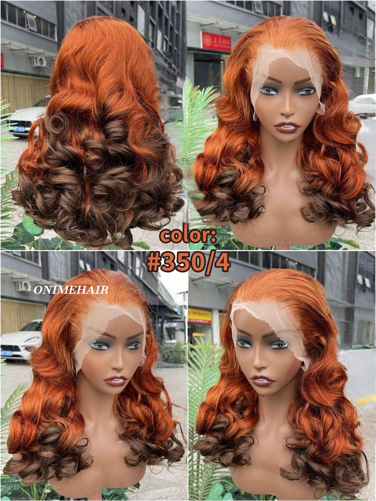 #350/4 Rose Wavy Frontal Transparent 13X4  Lace - Onime Hair