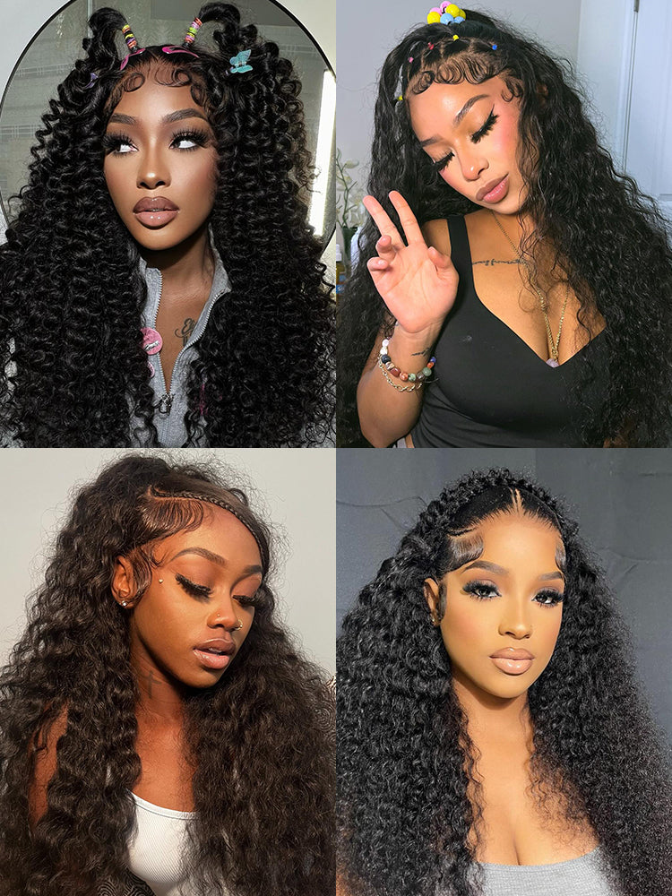 Onimehair™ 360 Lace Wear Go Pre-Bleached Straight Human Hair Glueless Wigs Pre-Plucked Lace Front Wig