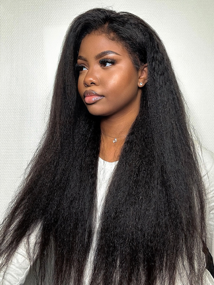 Onimehair™ V Part Glueless No Leave Out onimehair Straight Human Hair Wig Pre-plucked Beginner Friendly