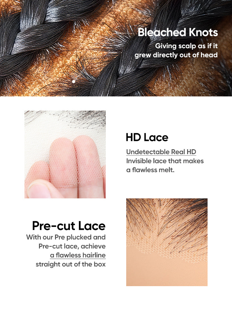 Onimehair™ Ocean Wave Glueless Wear Go Wig Pre-cut HD Lace Wig Pre-plucked