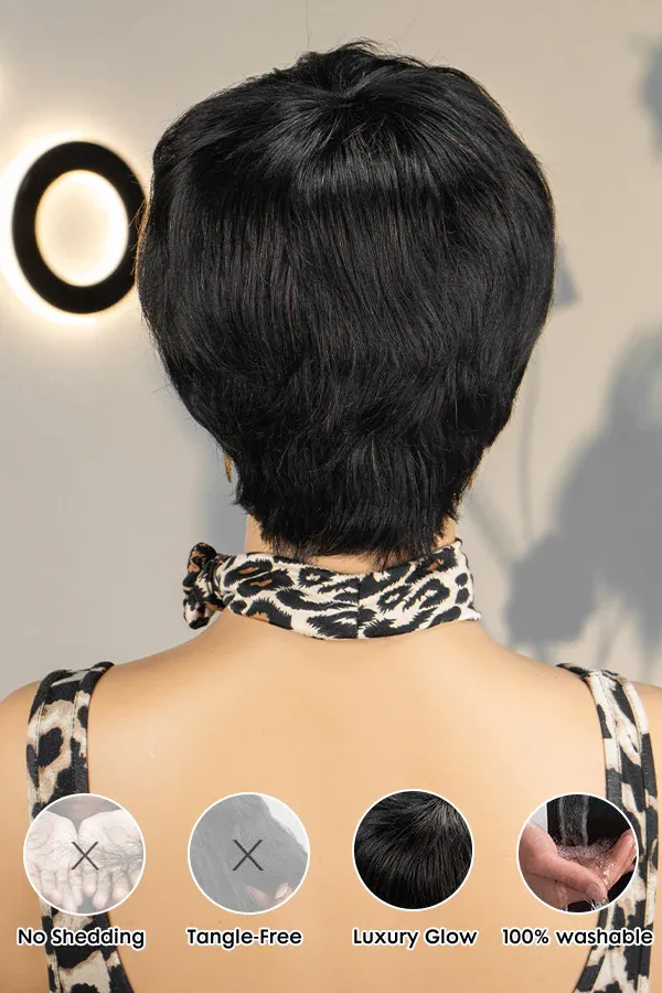 Onime Natural Color Pixie Cut Wig Wear and Go Wig for Fashion Women