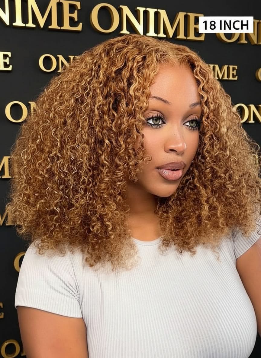 Onimehair™ Wear Go Glueless Highlights Ombre Hair Pre-cut HD Lace onimehair Curly Wig - Onime Hair