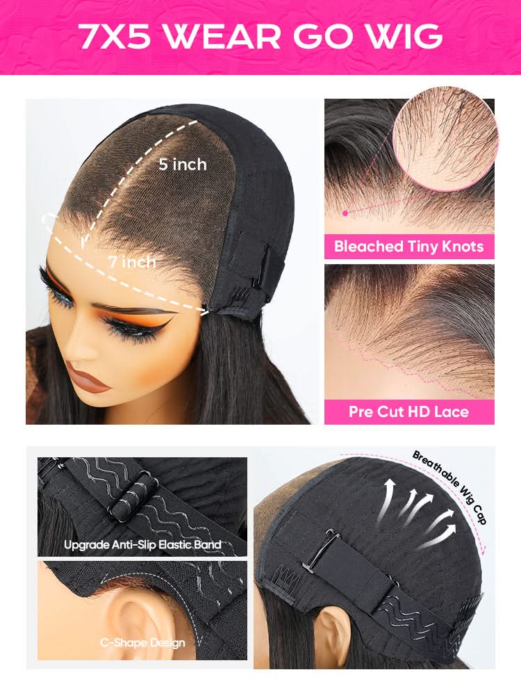 Onimehair™ Water Wave Bob Glueless Wig Wear Go 13x4 HD Lace Pre Cut Lace Wig - Onime Hair