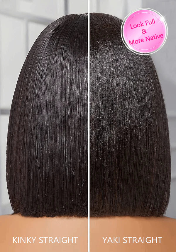Onimehair™ Pre-bleached Light Onimehair Straight Hair Wear Go Glueless Wig Pre-cut HD Lace Pre-plucked