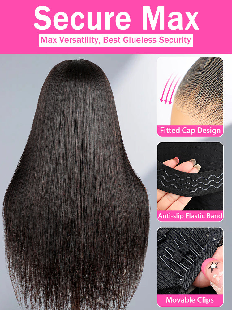 Onimehair™ 9x6 HD Lace M-cap Wear Go Glueless Mini Knots Straight Hair Pre-cut Lace Front Wig Pre-plucked