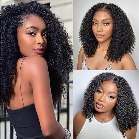 Onimehair™16 Inch Kinky Curly Clip ins Human Hair 110g 8pcs 20 Clips 3C 4A Curly Clip In Hair Extensions Real Human Hair Brazilian Virgin Hair Full Head for Women Natural Black