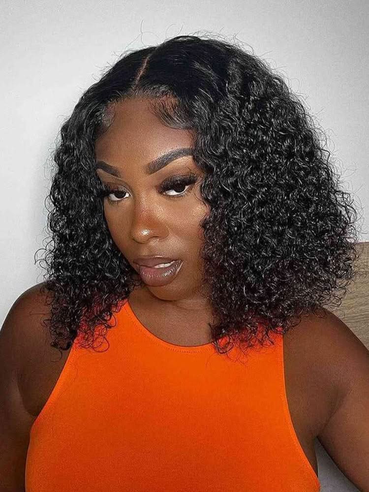Onimehair™ Water Wave Bob Glueless Wig Wear Go 13x4 HD Lace Pre Cut Lace Wig - Onime Hair