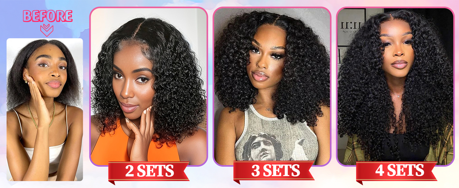 Kinky Curly Clip ins Human Hair