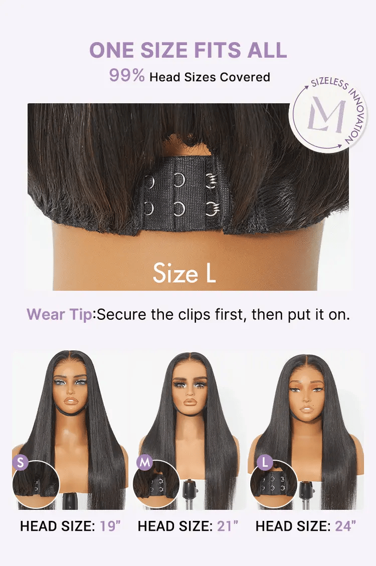 Luvme All-Day Comfort™ Wig 180% Density Bone Straight with Baby Hair PartingMax Glueless 7x6 Closure HD Lace Wig Pre-Cut Lace-22