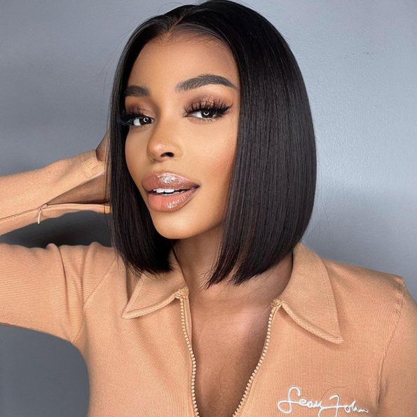 Glueless Short Bob Wig Straight 6×5 13×4 Invisible HD Lace Closure Wig 180% Density