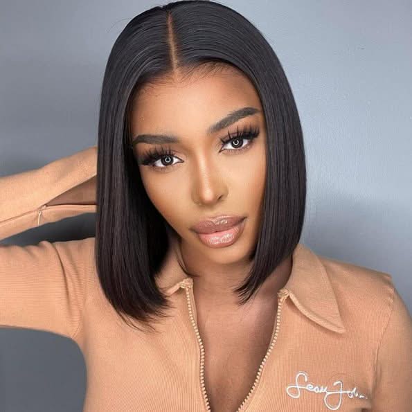 Glueless Short Bob Wig Straight 5×5 13×4 Invisible HD Lace Closure Wig 180% Density - Onime Hair