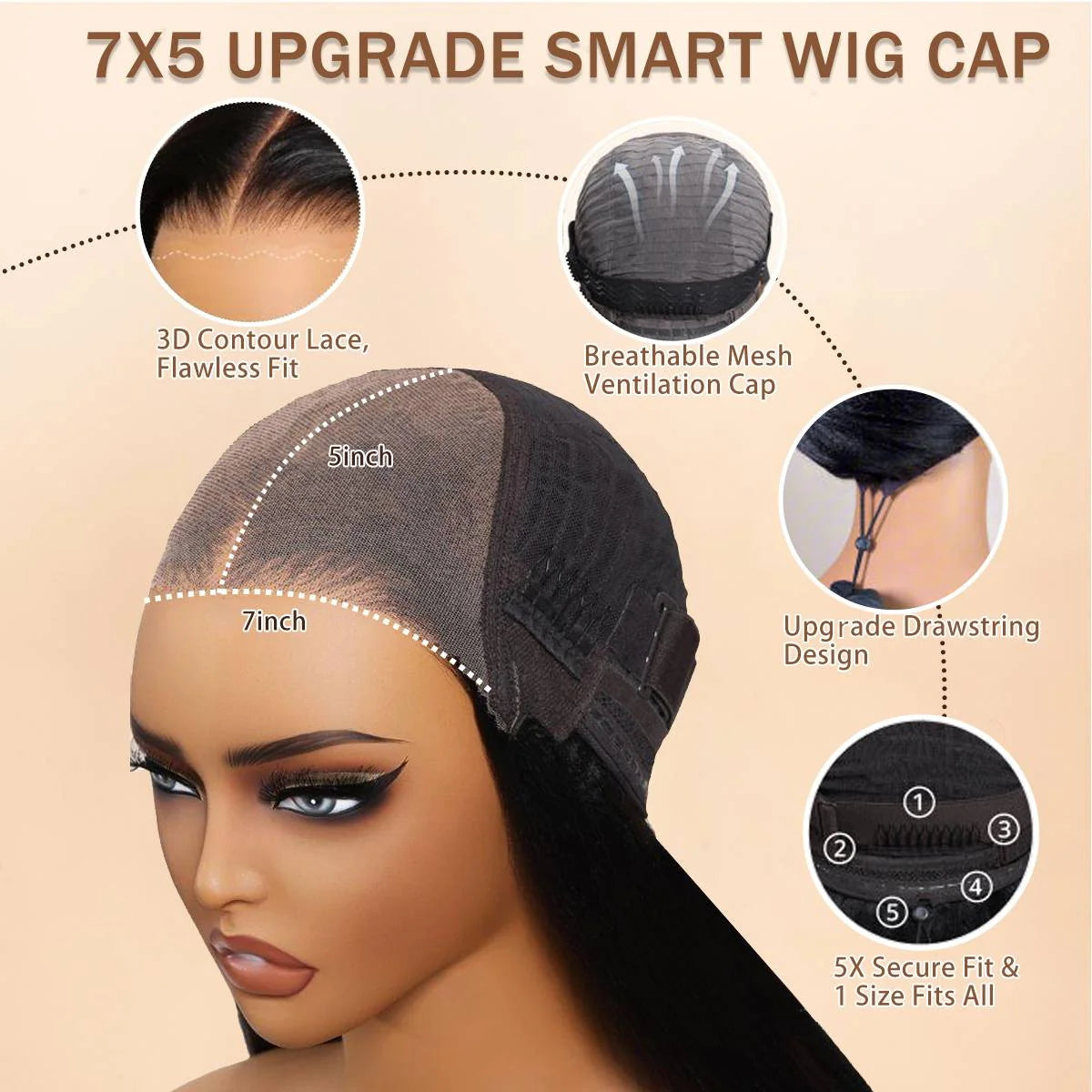 Onimehair™ | Pre Everything Straight Hair 13x6 Lace Frontal Glueless Wigs Put On & Go HD Transparent Lace Wig Flash Sale