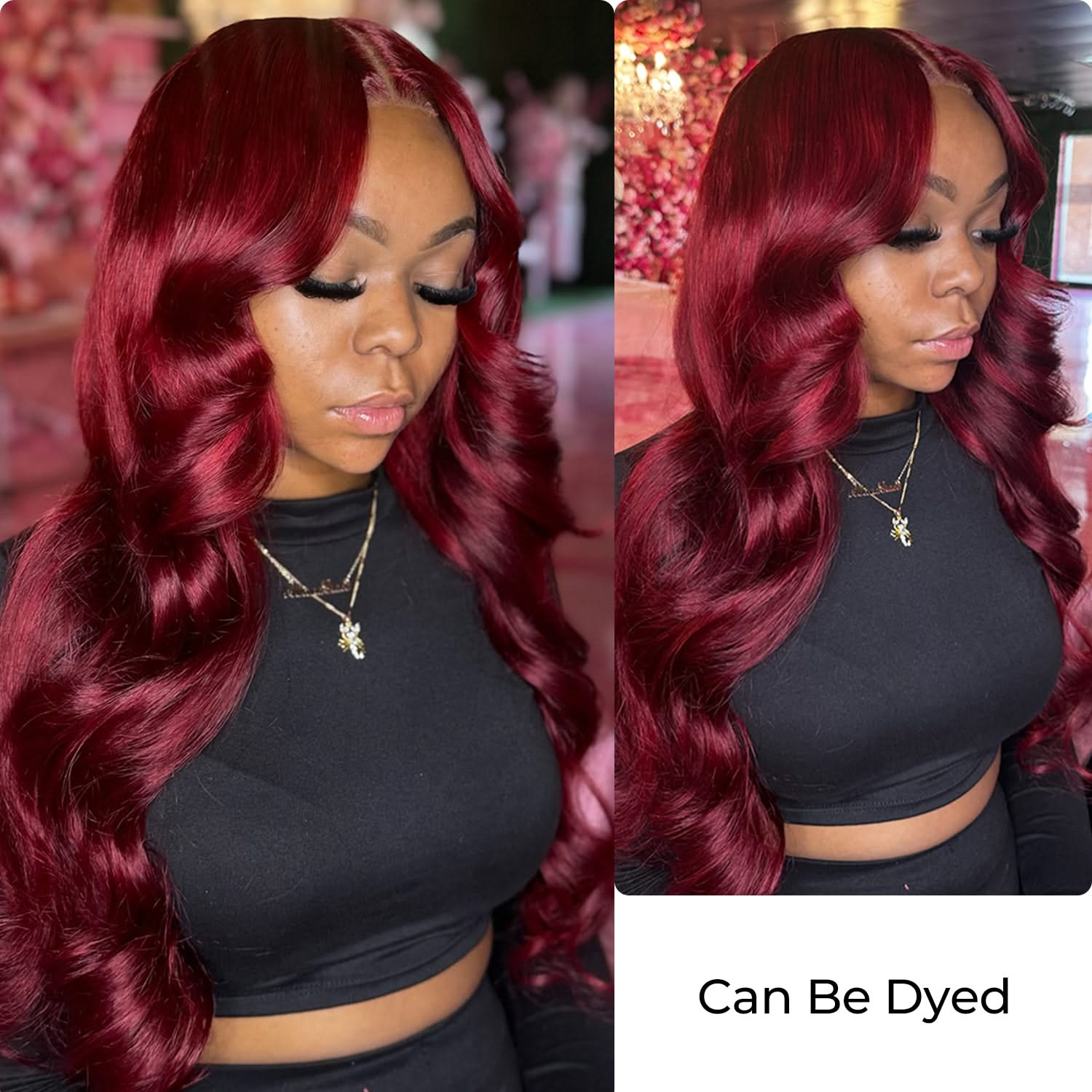 Natural black body wave bundles in soft texture, ranging from 12 to 36 inches, showcasing effortless waves and shine.