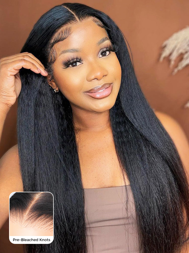Onimehair™ Pre-bleached Light Onimehair Straight Hair Wear Go Glueless Wig Pre-cut HD Lace Pre-plucked