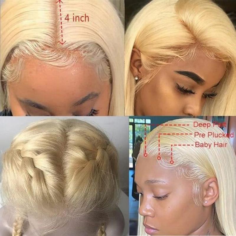 Onime Curly Bob Wig – 13x4 HD Lace Front Human Hair Pre Plucked Glueless Short Black Color Wear and Go 613 Blonde 13x4 Full Lace Front Wig HD Transparent Body Wave Human Hair Wigs 210% Pre-Plucked Natural Hairline
